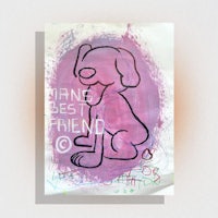 a drawing of a dog on a piece of paper