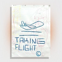 a drawing of a plane on a piece of paper