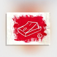 a piece of paper with red paint on it